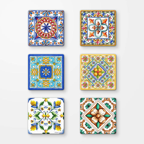 Pintoo D1602 Vintage Flora Tile - 6 x 16pcs Jigsaw Puzzle Magnets