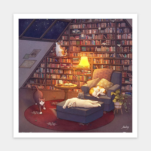 Pintoo H3456 Library by Limduey - Kitten's Life Routine - 900 Piece Jigsaw Puzzle
