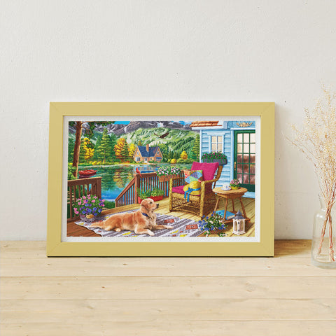 Pintoo H3610 Terrace Near the Mountain Lake by Image World - 1000 Piece Jigsaw Puzzle