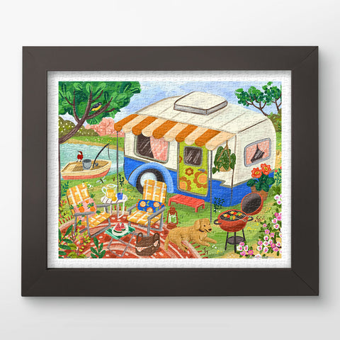 Pintoo H3640 Campervan Camping Day by Olivia Gibbs - 500 Piece Jigsaw Puzzle