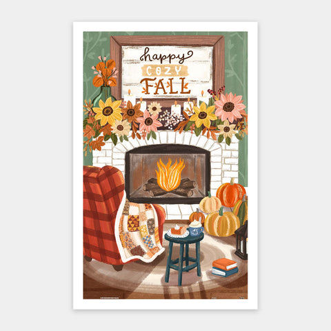 Pintoo H3651 Cozy Autumn Fireplace by Olivia Gibbs - 1000 Piece Jigsaw Puzzle