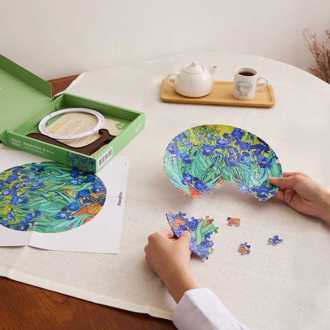 Pintoo PL1005 Irises - 3D Puzzle Plate Jigsaw Puzzle by Van Gogh