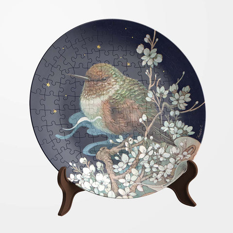 Pintoo PL1007 Bird on Plum Branch - 3D Puzzle Plate Jigsaw Puzzle by Phoenix Chan