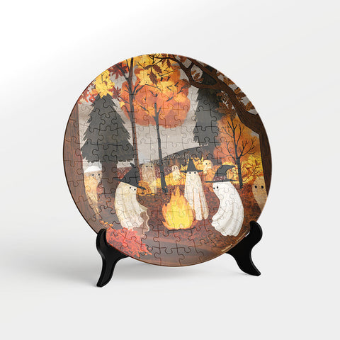 Pintoo PL1022 Autumn Bonfire - 3D Puzzle Plate Jigsaw Puzzle by Katherine Blower