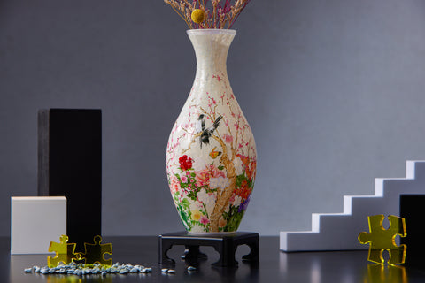 Flowers and Birds - 3D Puzzle Vase Jigsaw Puzzle