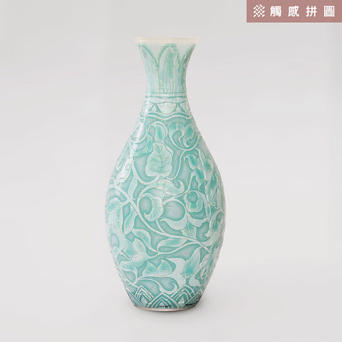 Pintoo S1036 Glazed Relief Vase - 3D Puzzle Vase Jigsaw Puzzle by Blue and White