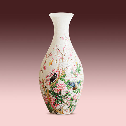 Flowers and Birds - 3D Puzzle Vase Jigsaw Puzzle