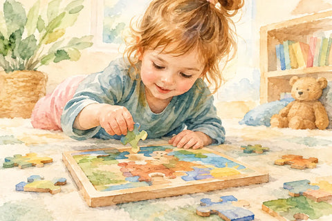 Toddler Puzzle Learning Through Hands-On Play