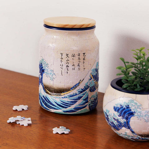 PieceRelax - The Great Wave of Kanagawa - Large Puzzle Jar 128 Pieces [BA1023] - Hokusai