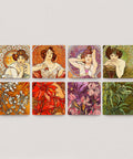 Pintoo D1646 The Precious Stones - 8 x 16pcs Jigsaw Puzzle Magnets by Alphonse Mucha