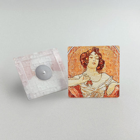 Pintoo D1646 The Precious Stones - 8 x 16pcs Jigsaw Puzzle Magnets by Alphonse Mucha