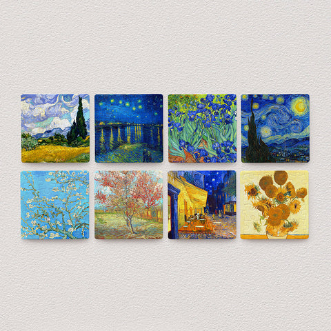 Pintoo D1647 Van Gogh's Palette - 8 x 16pcs Jigsaw Puzzle Magnets by Vincent van Gogh