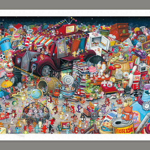 Pintoo H3447 Beach party rainbow scene - 1000 Piece Jigsaw Puzzle by Peter Adderley