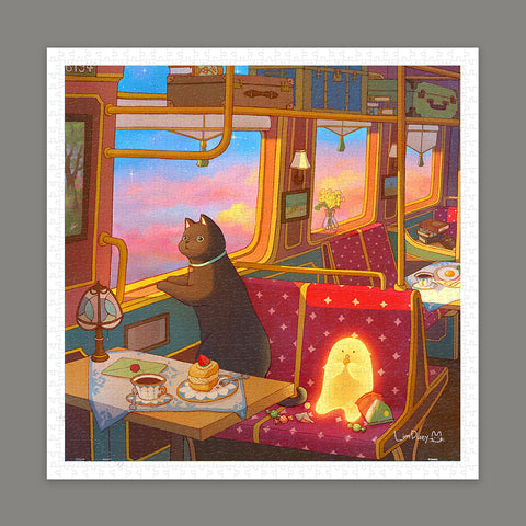 Pintoo H3457 Train Trip by Limduey - 900 Piece Jigsaw Puzzle