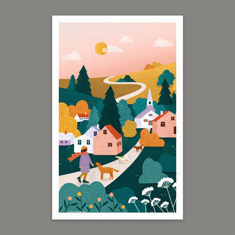 Pintoo H3497 Sunset Walk in the Town by Bea Muller - 1000 Piece Jigsaw Puzzle