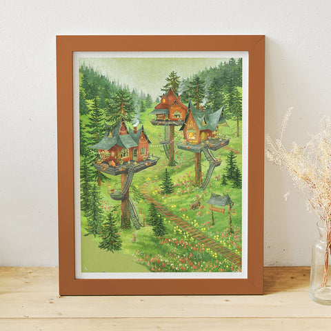 Pintoo H3499 Forest Tree Houses - 1200 Piece Jigsaw Puzzle by Julia Vaihicheva