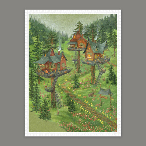 Pintoo H3499 Forest Tree Houses - 1200 Piece Jigsaw Puzzle by Julia Vaihicheva