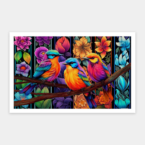 Pintoo H3551 Colors Carnival - Kingfisher Among Flowers - 1000 Piece Jigsaw Puzzle by Bigelow Illustrations