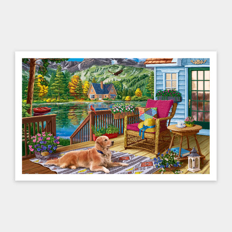 Pintoo H3610 Terrace Near the Mountain Lake by Image World - 1000 Piece Jigsaw Puzzle