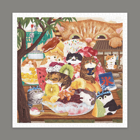 Pintoo H3876 Cat Ice Cream Shop - 900 Piece Jigsaw Puzzle by Keyto