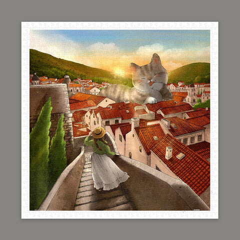 Pintoo H3934 A Red Roof - 900 Piece Jigsaw Puzzle by Luna