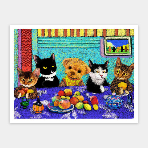 Pintoo H4053 Sharing a Table with a Puppy - 1200 Piece Jigsaw Puzzle by Niuniu in Famous Paintings