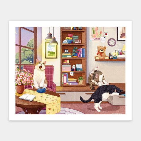 Pintoo H4084 Cat Life at Sunset - 500 Piece Jigsaw Puzzle by Myowntime