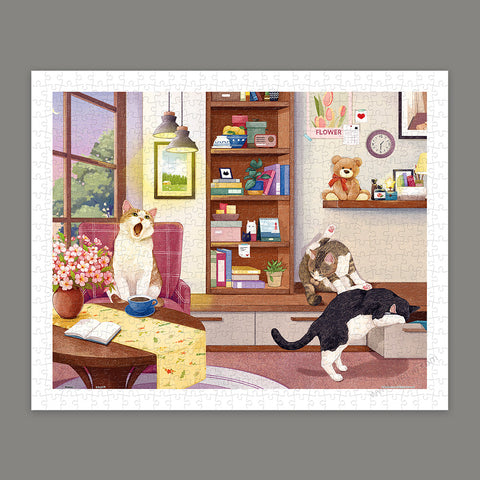 Pintoo H4084 Cat Life at Sunset - 500 Piece Jigsaw Puzzle by Myowntime