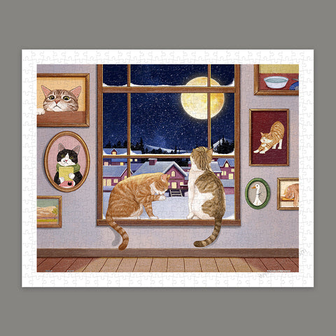 Pintoo H4085 The Full Moon and Cats - 500 Piece Jigsaw Puzzle by Myowntime