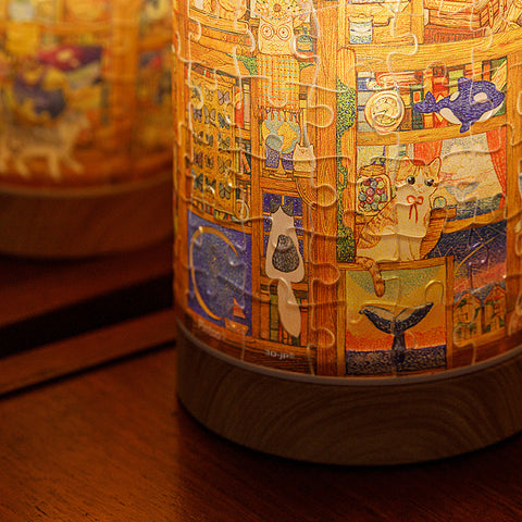 Pintoo JB1001 Cat's Shop - Puzzle Table Lamp Jigsaw Puzzle by Cotton Lion