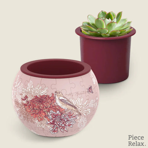 Pintoo K1100 Singing Birds and Flowers - Flower Pot Jigsaw Puzzle