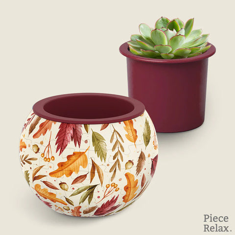 Pintoo K1108 Dancing Leaves in Fall - Flower Pot Jigsaw Puzzle