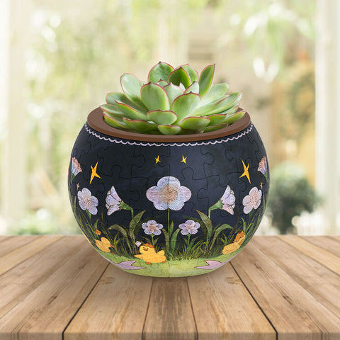 Pintoo K1128 The Dreamy Duck - Flower Pot Jigsaw Puzzle