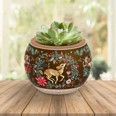 Pintoo K1130 Deer Carol - Flower Pot Jigsaw Puzzle