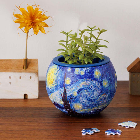PieceRelax - The Starry Night - Puzzle Planter [K1153] - Vincent Van Gogh