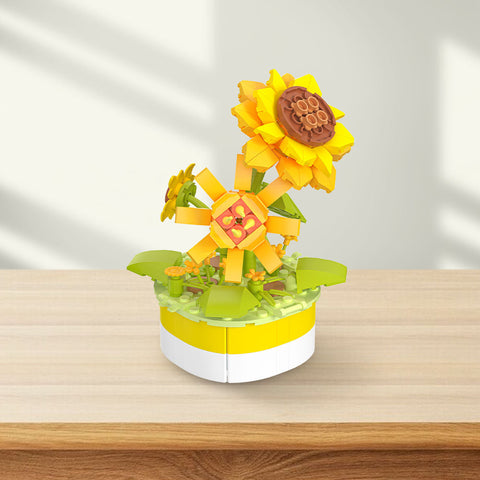 Pintoo KZ1028 Sunflower - Mini Bricks Potted Plant Jigsaw Puzzle