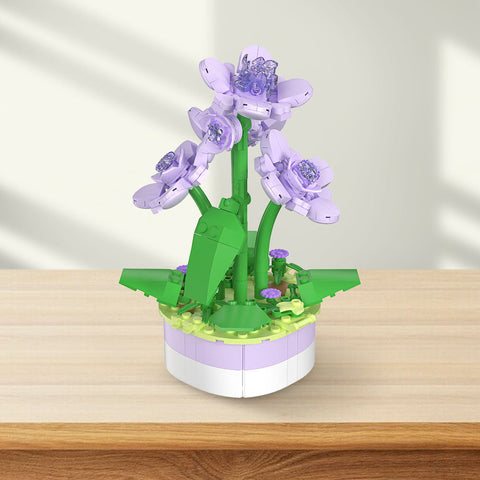 Pintoo KZ1029 Violet - Mini Bricks Potted Plant Jigsaw Puzzle