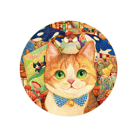 Pintoo PA1002 Java Sparrow ＆ Cat - Puzzle Mirror Jigsaw Puzzle by Cotton Lion