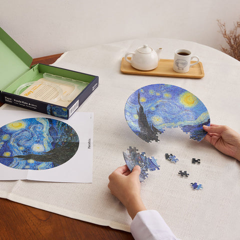 Pintoo PL1002 The Starry Night - 3D Puzzle Plate Jigsaw Puzzle by Van Gogh