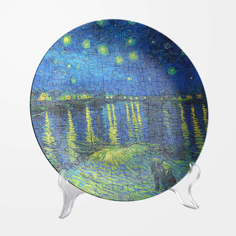 Pintoo PL1003 Starry Night Over the Rhone - 3D Puzzle Plate Jigsaw Puzzle by Van Gogh