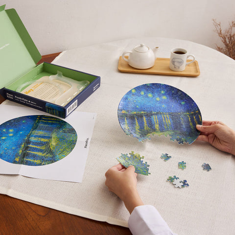 Pintoo PL1003 Starry Night Over the Rhone - 3D Puzzle Plate Jigsaw Puzzle by Van Gogh