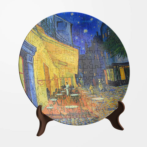 Pintoo PL1004 Cafe Terrace at Night - 3D Puzzle Plate Jigsaw Puzzle by Van Gogh