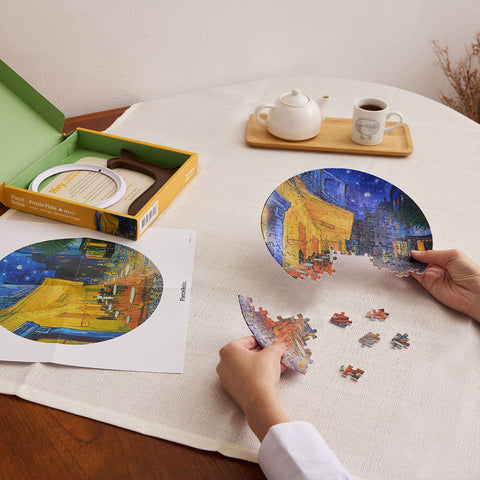 Pintoo PL1004 Cafe Terrace at Night - 3D Puzzle Plate Jigsaw Puzzle by Van Gogh