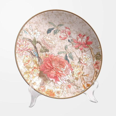 Pintoo PL1008 Peony Blossom Elegance - 3D Puzzle Plate Jigsaw Puzzle
