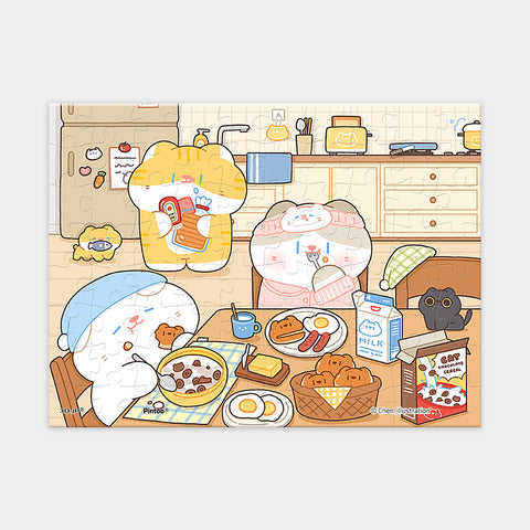 Pintoo Q1317 Cat Brand Breakfast - 80 Piece XS Jigsaw Puzzle by Chen Chen