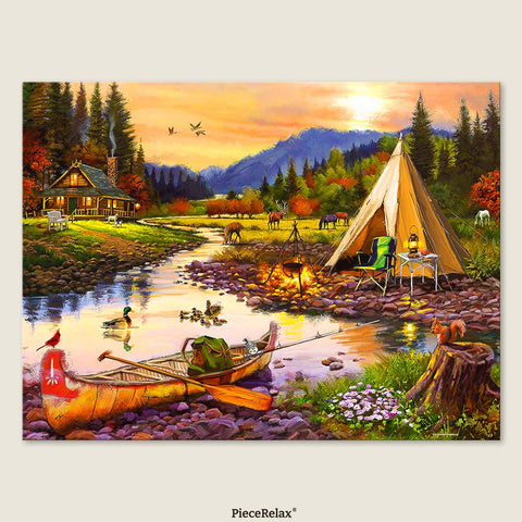 Pintoo U1041 Golden Haven Camp - 1008 Piece Jigsaw Puzzle by The Macneil Studio
