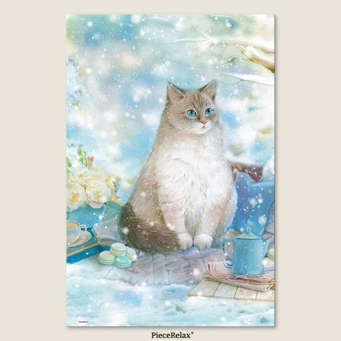 Pintoo U1052 A Snow Cat - 504 Piece Jigsaw Puzzle by Jina