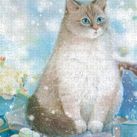 Pintoo U1052 A Snow Cat - 504 Piece Jigsaw Puzzle by Jina