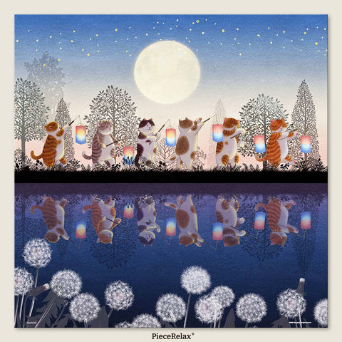Pintoo U1056 Cats Night Tour - 756 Piece Jigsaw Puzzle by Nyangsongi