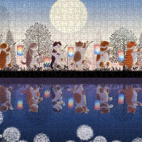 Pintoo U1056 Cats Night Tour - 756 Piece Jigsaw Puzzle by Nyangsongi